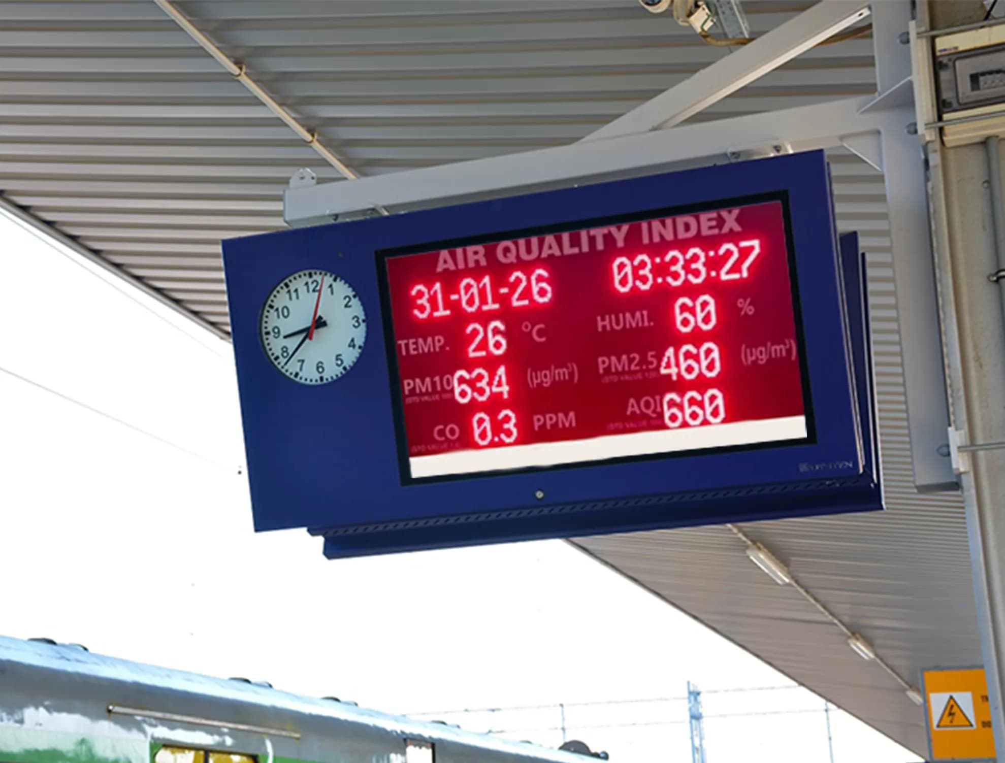 Air Quality Display at Railway Stations
