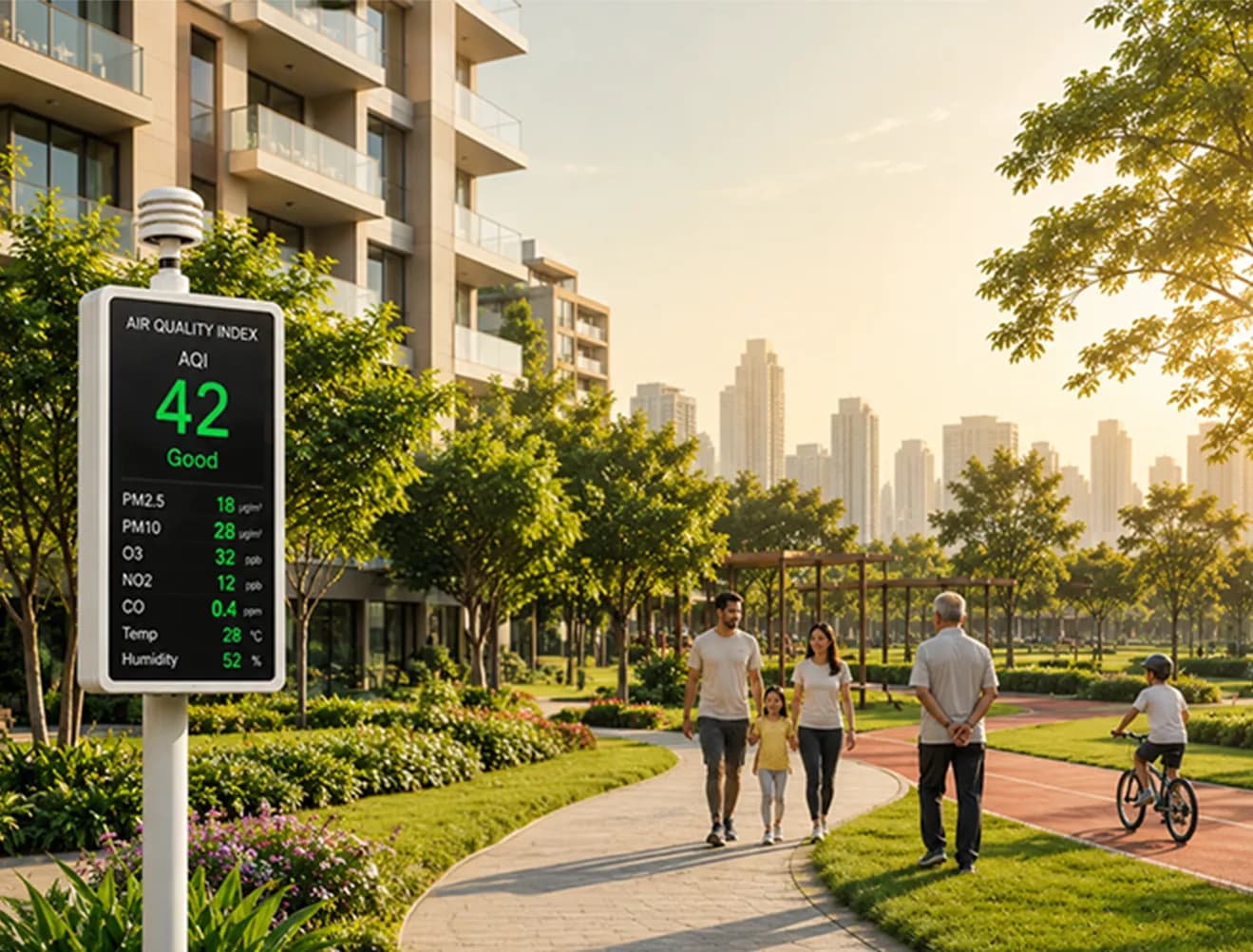 Resident Health and Air Quality Monitoring of a Smart Campus