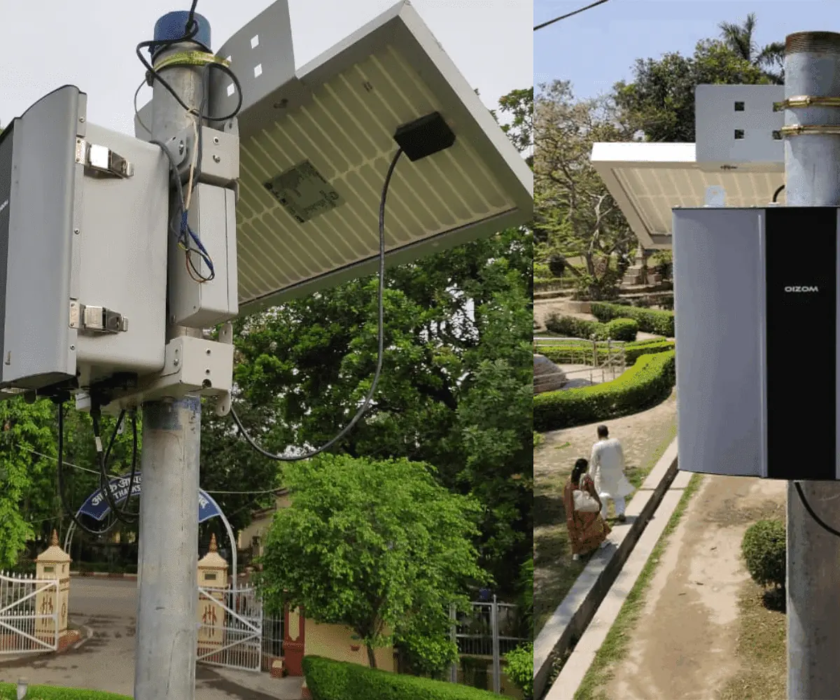 Polludrone Air Quality Monitoring Station installed in School Campus for Air Quality Monitoring.