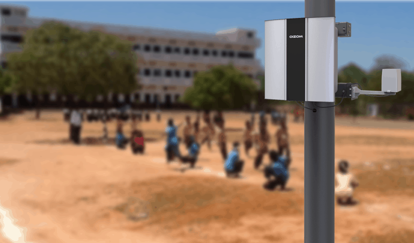 Polludrone Air Quality Monitoring Station installed in School Campus for Air Quality Monitoring.