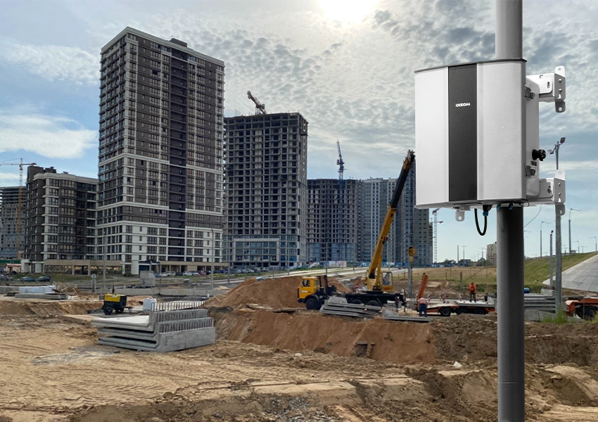 Dustroid is installed at a construction site of a residential building. The Dustroid is monitoring real-time dust and automating the dust control system.