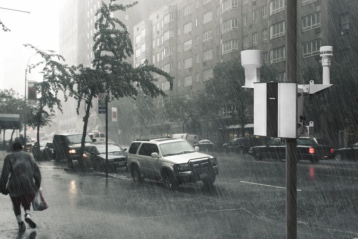 Oizom Automatic Weather Station monitors road or highway weather to help reduce accidents due to poor weather conditions.