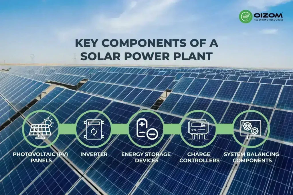 Key components of a solar power plant