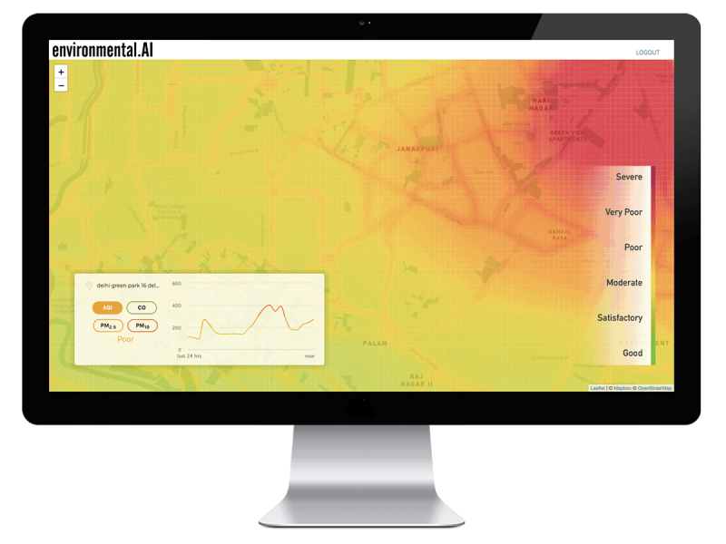 Oizom generates pollution heat-maps through Air Dispersion Modeling Software for pollution impact assessment.