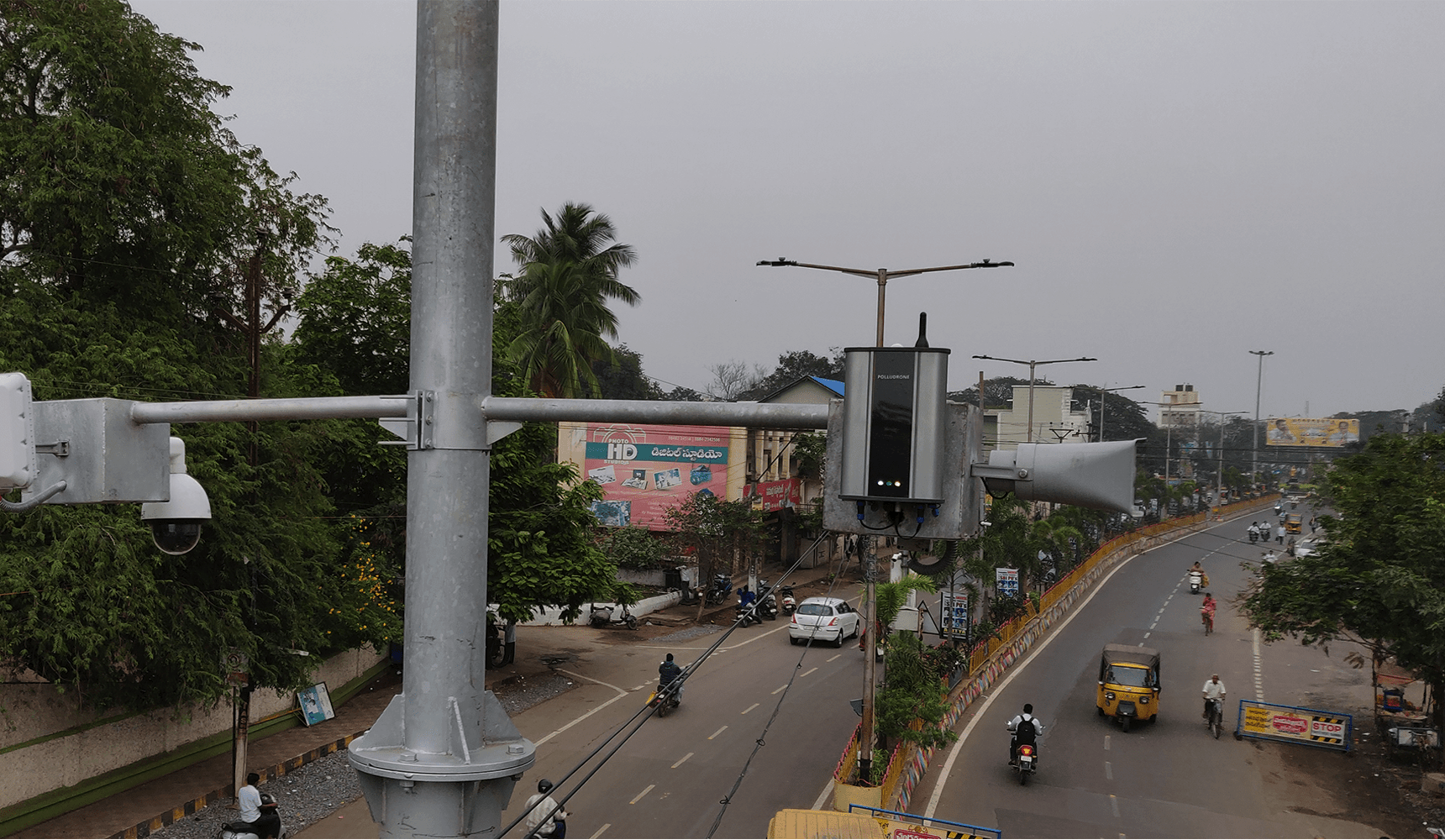 Polludrone provides air quality data analytics for Environmental Pollution Monitoring of Kakinada city using Environment AI.